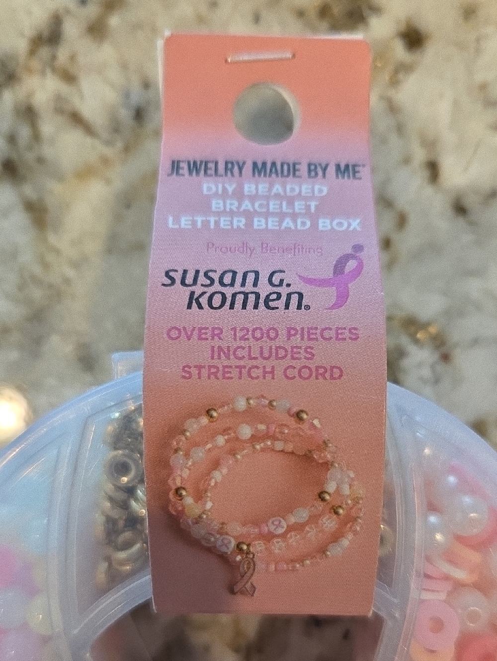 Pink Ribbon Bead Mix Craft Kit - Picture 2 of 7